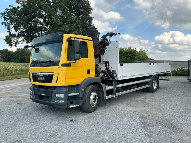 2014 man tgm 18.250 vrachtwagen met hiab kraan en open laadbak - afbeelding 1 van  43