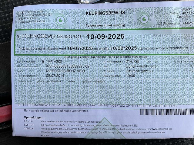 2014 mercedes-benz vito personenauto - afbeelding 20 van  22
