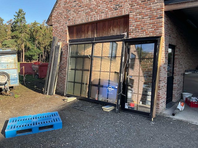 2014 profalux dubbel vitrineraam met zonwering x2 & deur - afbeelding 1 van  3