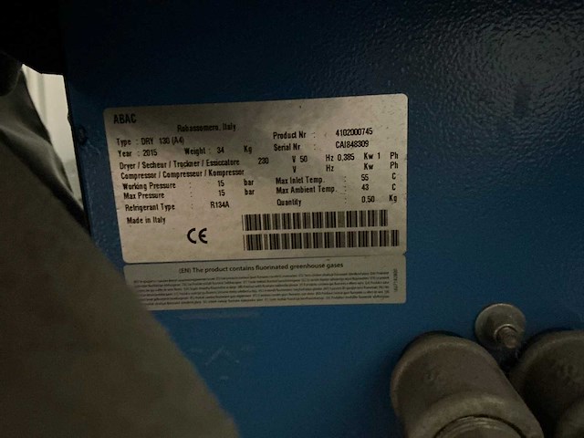 2015 abac dry 130 luchtdroger - afbeelding 4 van  4