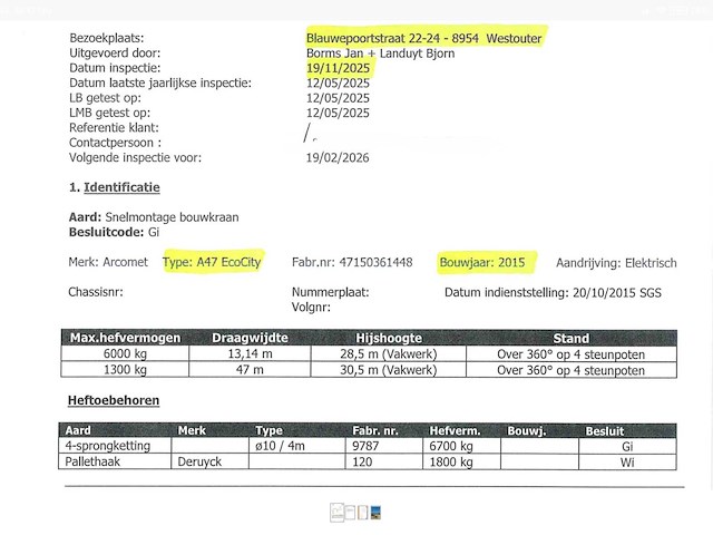 2015 arcomet a47 eco torenkraan - afbeelding 4 van  14