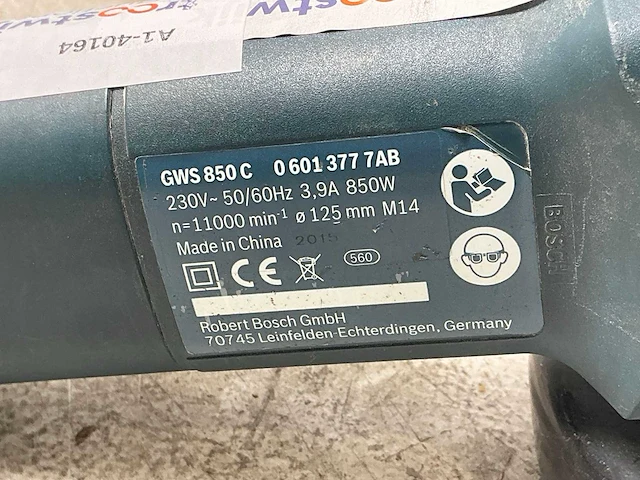 2015 bosch gws 850 c haakse slijper 125mm - afbeelding 4 van  4