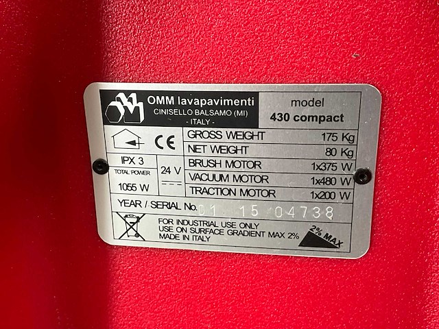 2015 cmm 430 compact vloerreiniger - afbeelding 6 van  8