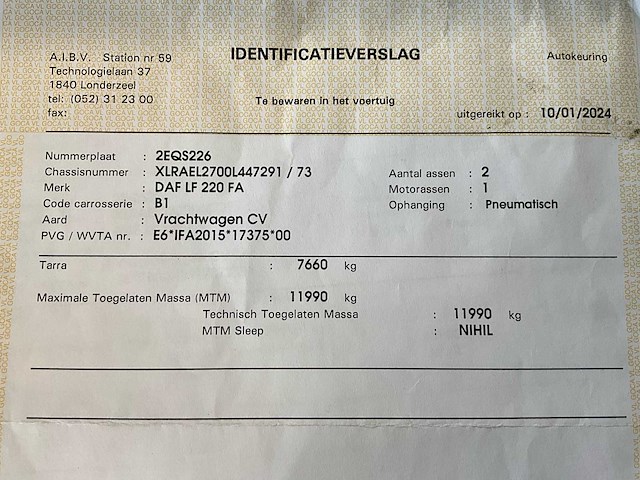2015 daf lf 220fa euro 6 - hydraulische laadklep - airco - afbeelding 26 van  45