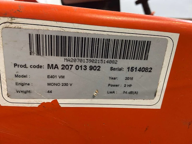 2015 eliet e 401 electric verticuteermachine - 400mm - afbeelding 4 van  6
