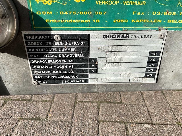 2015 gookar trailers dt 250 - aanhangwagen - afbeelding 4 van  4
