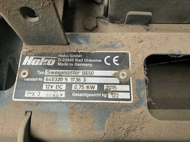 2015 hako sweepmaster b650 straatveegmachine - afbeelding 8 van  8