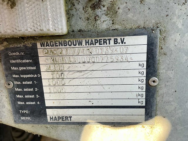 2015 hapert c29a ta geremde aanhangwagen - afbeelding 7 van  8