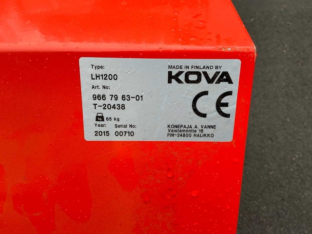 2015 husqvarna front-veegborstel lh200 overig bos- en tuingereedschap - afbeelding 6 van  6