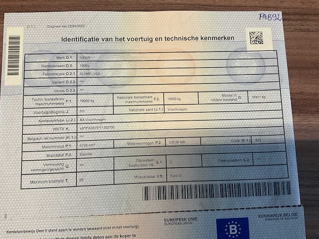 2015 iveco ig190el2ca vrachtwagen - afbeelding 38 van  38