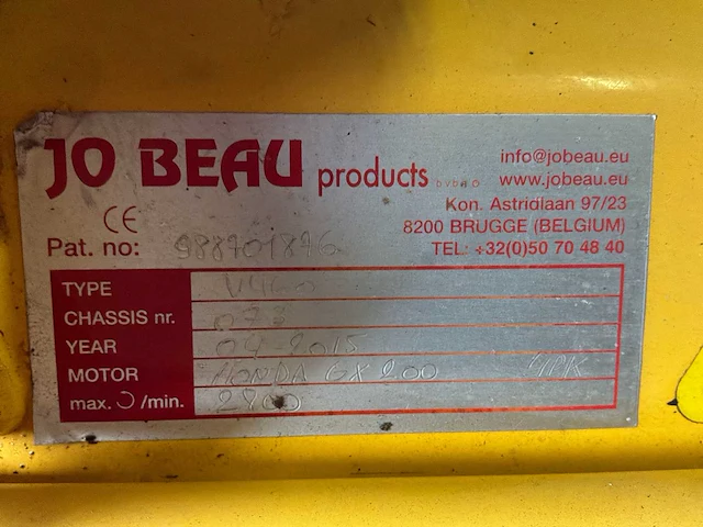2015 jo beau v460 thermische scarifier scarifier - afbeelding 6 van  9