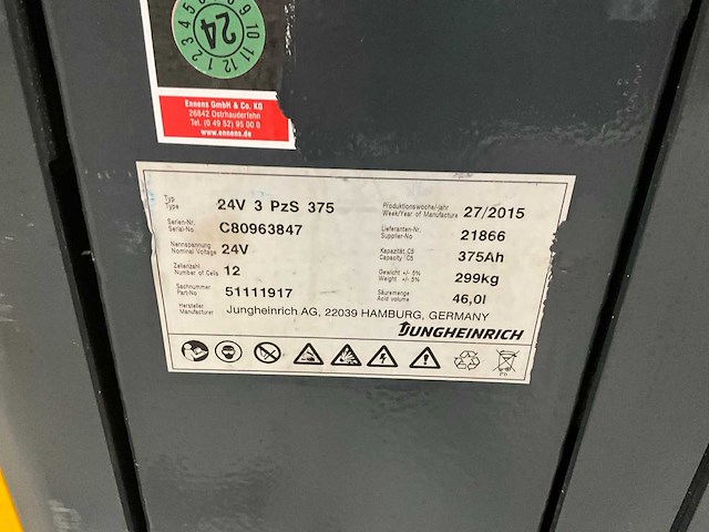 2015 jungheinrich erc212z stapelaar - afbeelding 7 van  15