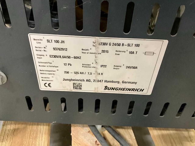 2015 jungheinrich slt 100 acculader - afbeelding 3 van  5