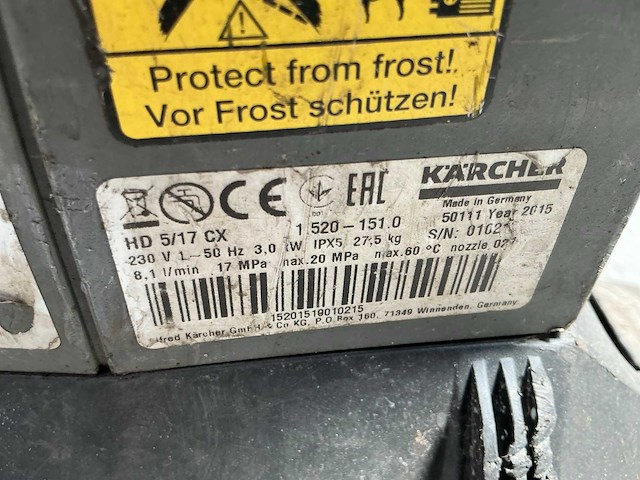 2015 kärcher hd5/17cx hogedrukreiniger - afbeelding 8 van  8