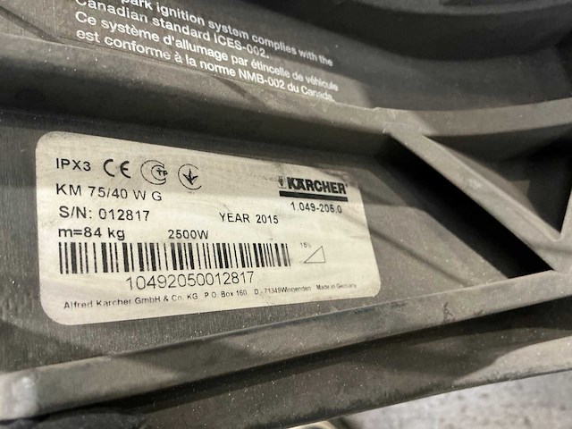 2015 kärcher km 75/40 wg veegmachine - afbeelding 8 van  8