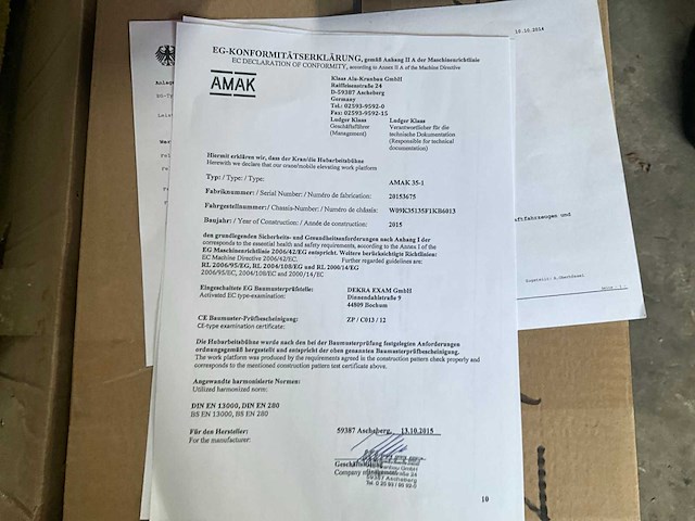 2015 klaas amak 35-1 dakdekkersbouwkraan - afbeelding 68 van  71