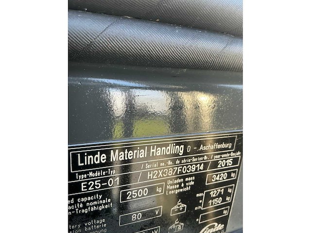 2015 linde e25-01 vorkheftruck - afbeelding 14 van  50