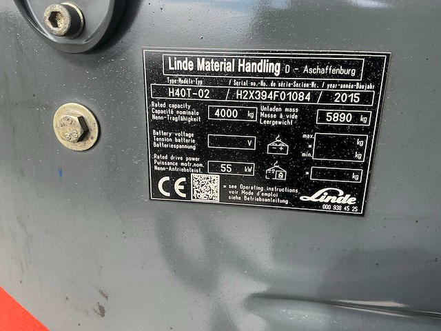 2015 linde h40t-02 vorkheftruck - afbeelding 16 van  18