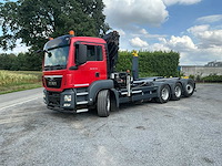 2015 man tgs 35.440 vrachtwagen met vdl containerhaaksysteem en palfinger kraan - afbeelding 1 van  45