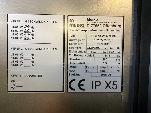 2015 meiko b-xl54 v8 n22 p8 korvenvaatwasmachine - afbeelding 18 van  31