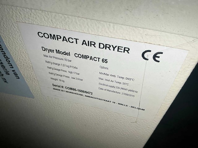 2015 moreho compact 65 luchtdroger - afbeelding 3 van  3