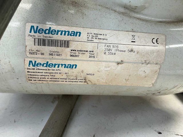 2015 nederman fan n16 radiaal ventilator - afbeelding 5 van  6