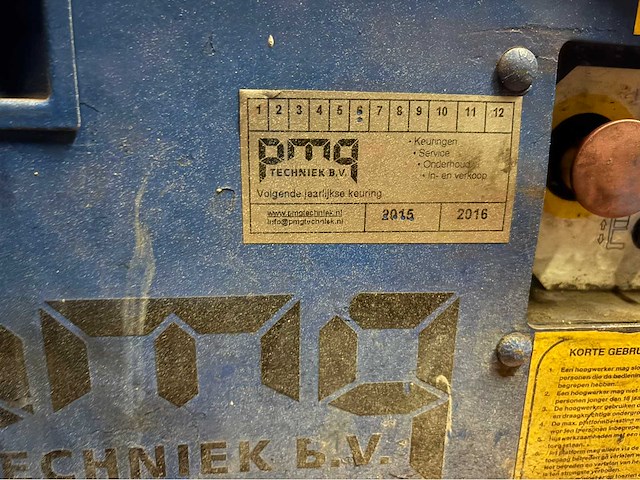 2015 pmg hoogwerker - afbeelding 4 van  12