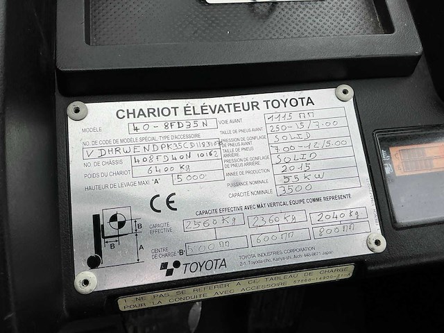 2015 toyota 40-8fdf35n vorkheftruck - afbeelding 29 van  69