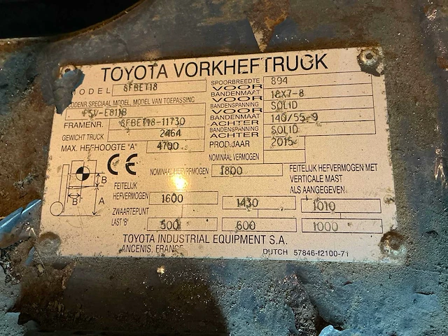 2015 toyota 8fbet18 vorkheftruck - afbeelding 7 van  21