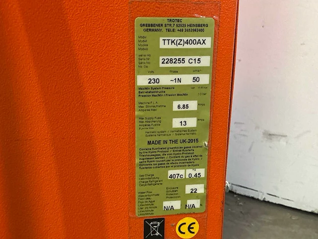 2015 trotec ttk 400 bouwdroger 75l - afbeelding 4 van  5
