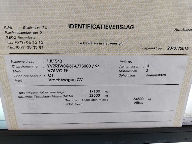 2015 volvo tridem fh 8x4 vrachtwagen - afbeelding 11 van  22