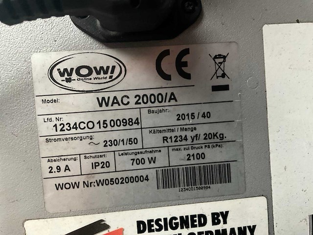 2015 würth wow! wac 2000/a service-eenheid airco - afbeelding 9 van  9