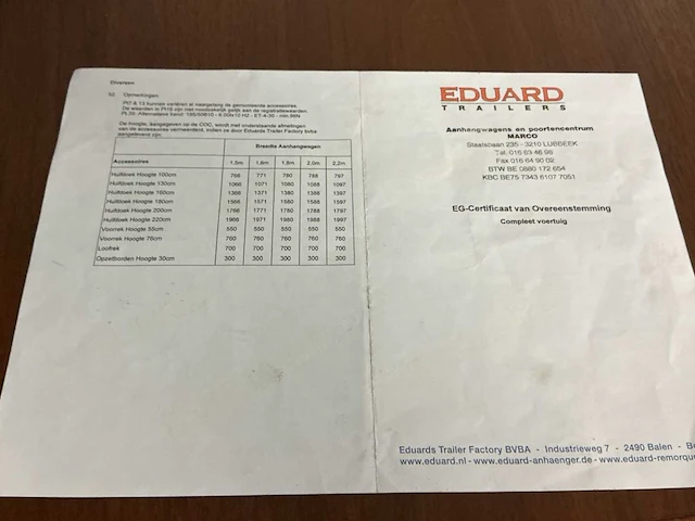 2015eduard dubbelassige aanhangwagen 3000kg - afbeelding 19 van  19