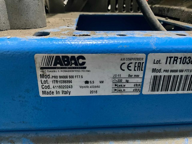 2016 abac pro b6000 luchtcompressor - afbeelding 5 van  7