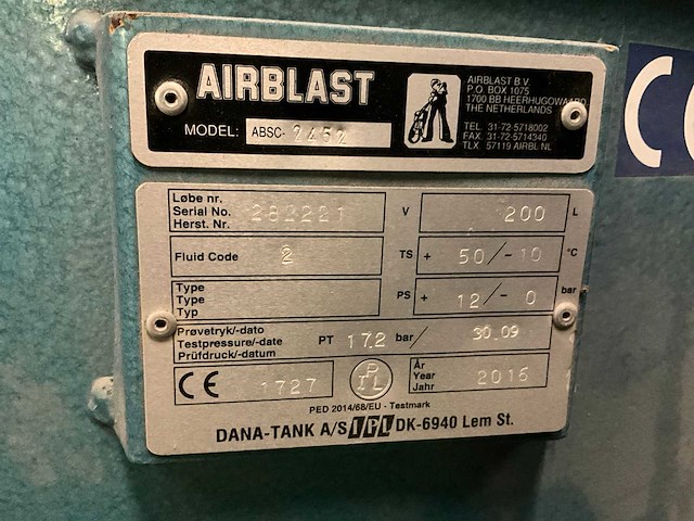 2016 airblast absc-2452 straalketel - afbeelding 8 van  8