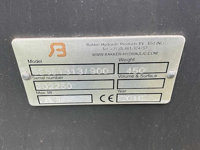 2016 bakker hydraulic products sesb1313/900 steenklem voor vrachtwagenkraan - afbeelding 6 van  6