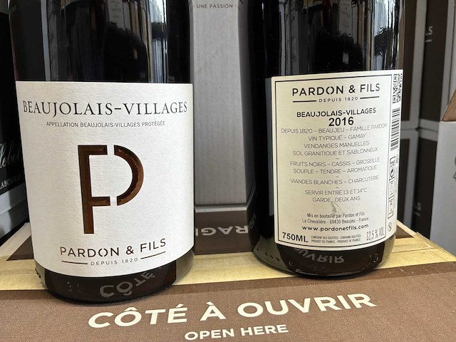 2016 beaujolais-villages pardon & fils rode wijn (19x) - afbeelding 2 van  3