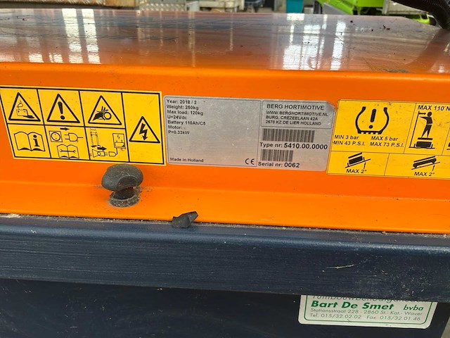 2016 berg hortimotive easytrack elektrische transportwagen (2x) - afbeelding 3 van  5