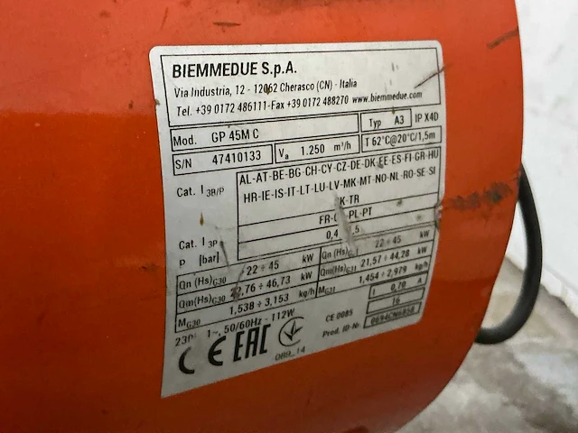 2016 biemmedue gp45m gasheater 52kw - afbeelding 6 van  7