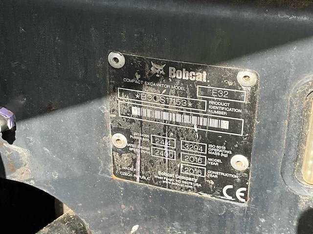 2016 bobcat e32 rupsgraafmachine - afbeelding 6 van  36