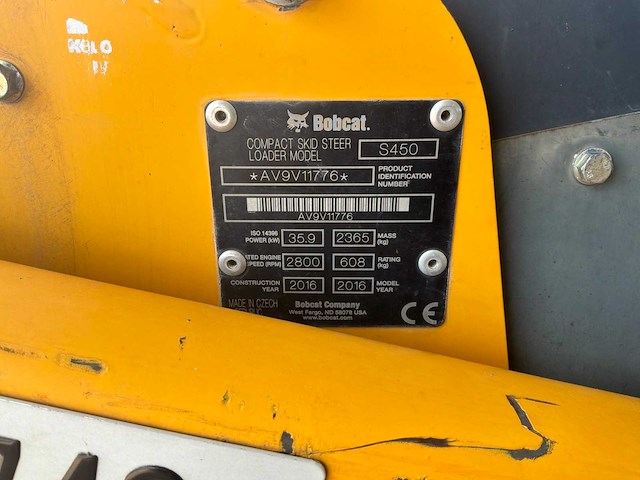 2016 bobcat s450 schranklader - afbeelding 17 van  17