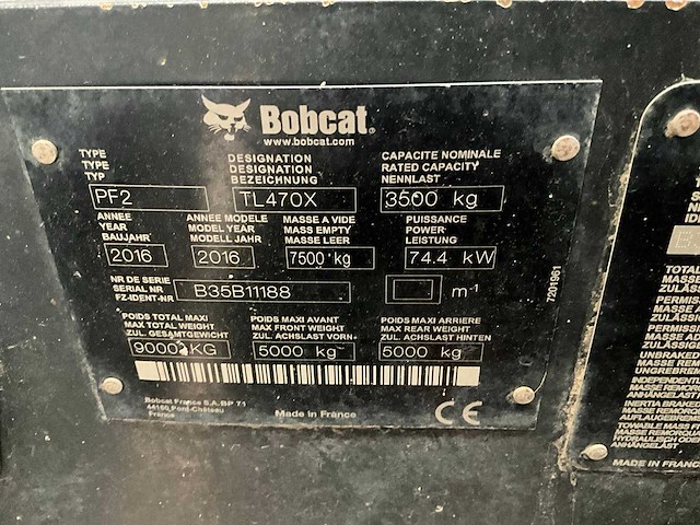 2016 bobcat tl470x telehandler - afbeelding 22 van  31