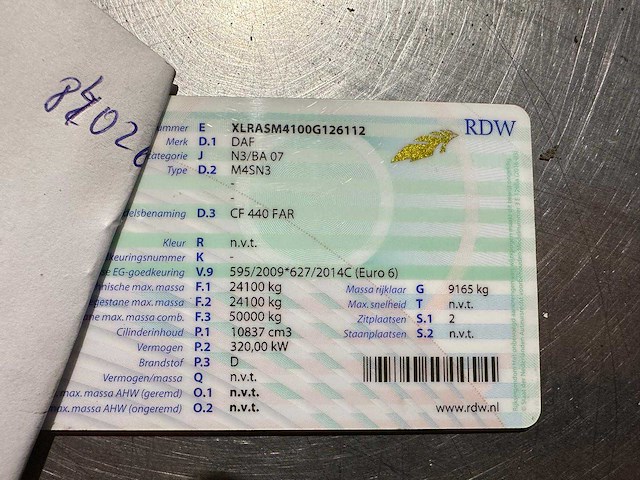 2016 daf cf 440 vrachtwagen - afbeelding 1 van  23