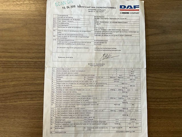 2016 daf xf trekker - hydro systeem - dubbele airco - afbeelding 28 van  31