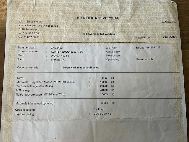 2016 daf xf trekker - hydro systeem - dubbele airco - afbeelding 42 van  44