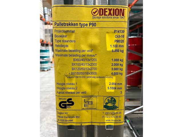 2016 dexion p90 shuttle rekken - afbeelding 5 van  14