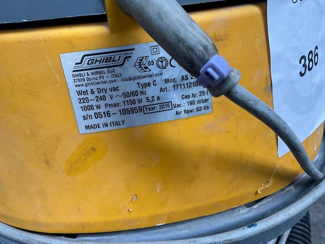 2016 ghibli as27 ik industriële stofzuiger - afbeelding 4 van  4