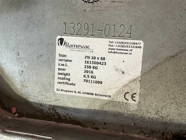 2016 hamevac vth-150-bl vacuüm hijsunit 150kg - afbeelding 5 van  7