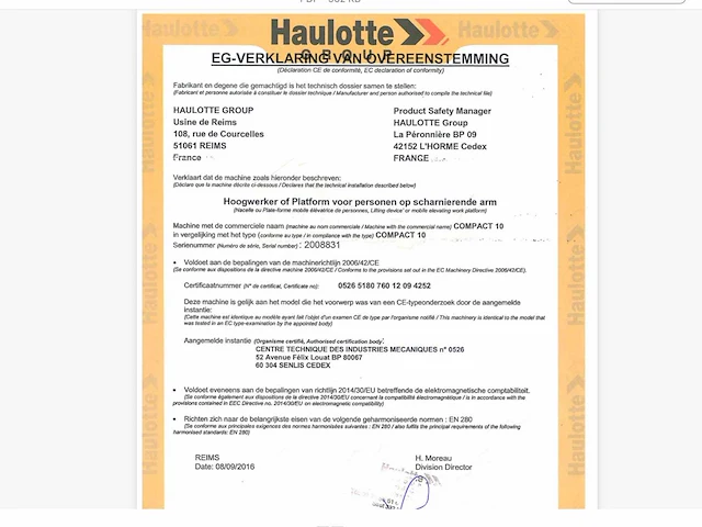 2016 haulotte compact 10 - afbeelding 5 van  11