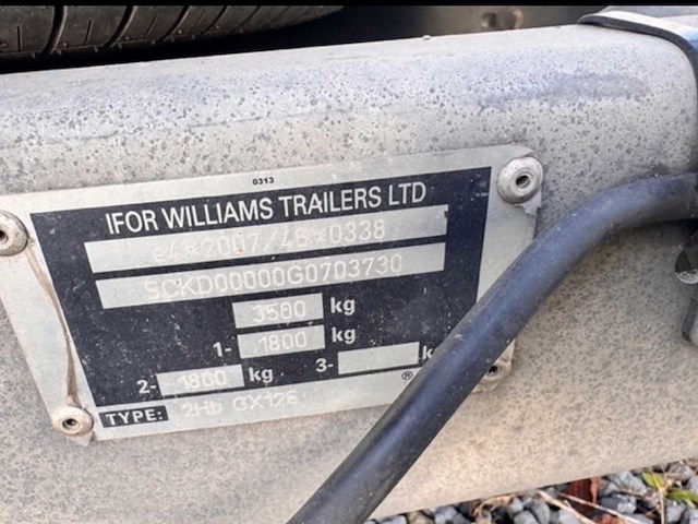 2016 ifor williams gx126 tandemasser aanhangwagen - afbeelding 3 van  9